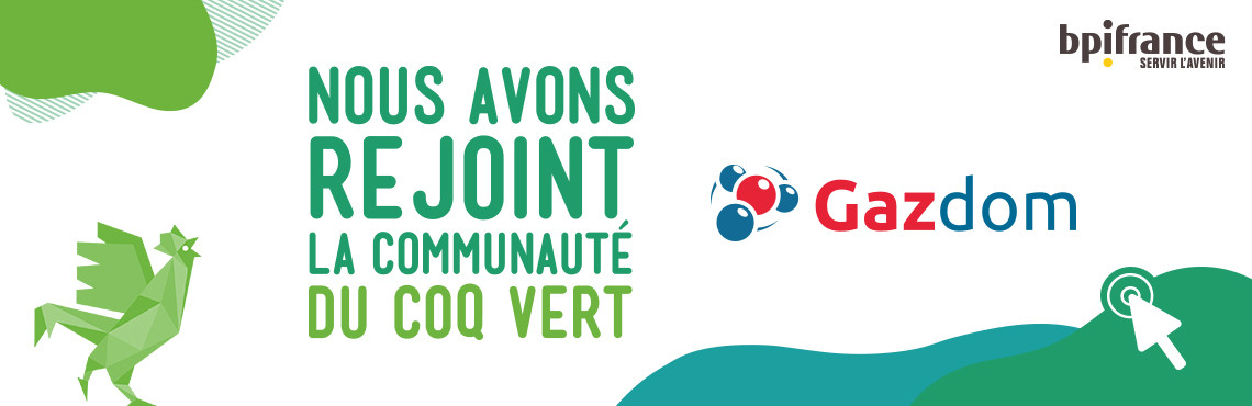 Visuel d'annonce de GAZDOM qui rentre dans la communauté du Coq Vert Nous rejoignons la communauté du Coq Vert