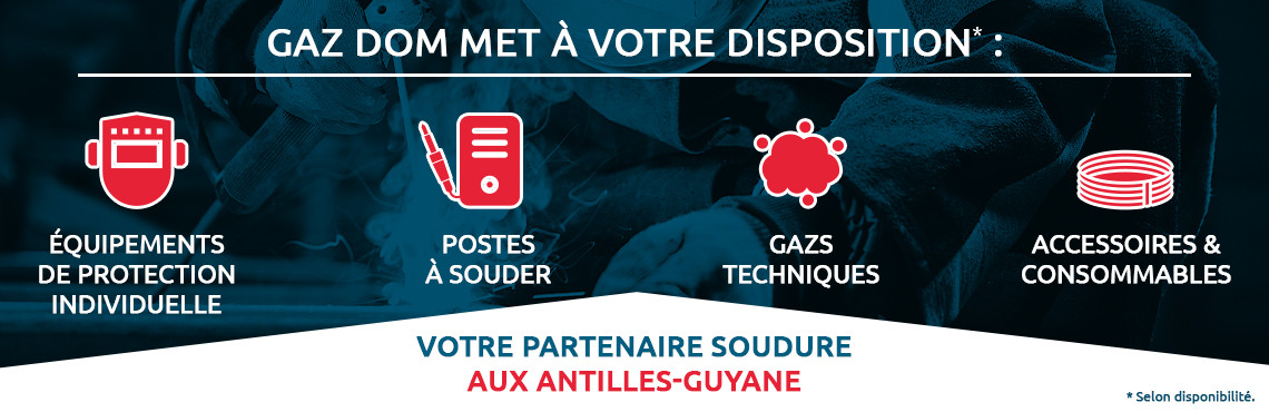 Gaz Dom met à votre disposition : des EPI, des postes à souder, des gaz technique ainsi que des accessoires et consommables